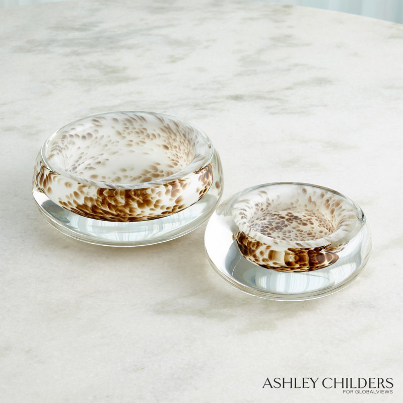 Ludlow Bowl-Brown Spots-Lg, 3.25" H x 8" W x 8" D