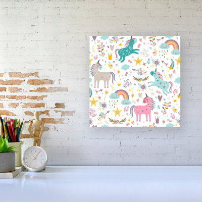 Unicorn And Rainbows - Wrapped Canvas Print
