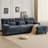350Lb Weight Capacity With 4 - Position Adjustable , 93 Inch 3+1 Seating And , Blue Chenille Fabric, 3 Throw Pillows Design Capacity, Chenille, Decorative