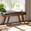 Banc de salle à manger rembourré en bois gris moyen Ismail, H 17,46 po x l 41,06 po x P 15,18 po Ismail