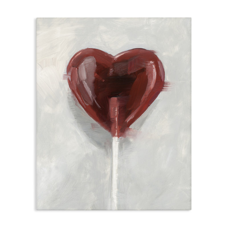 Toile en forme de cœur Lollipop, conception par Ethan Harper, H 20 po x l 16 po