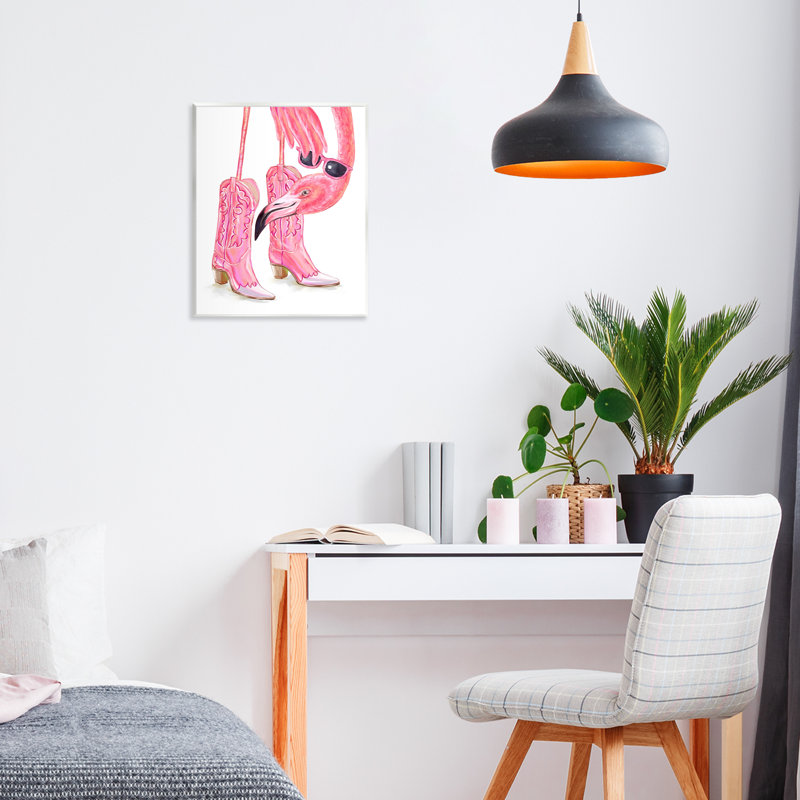 Plaque murale Glam Cowgirl Flamingo, design par Ziwei Li