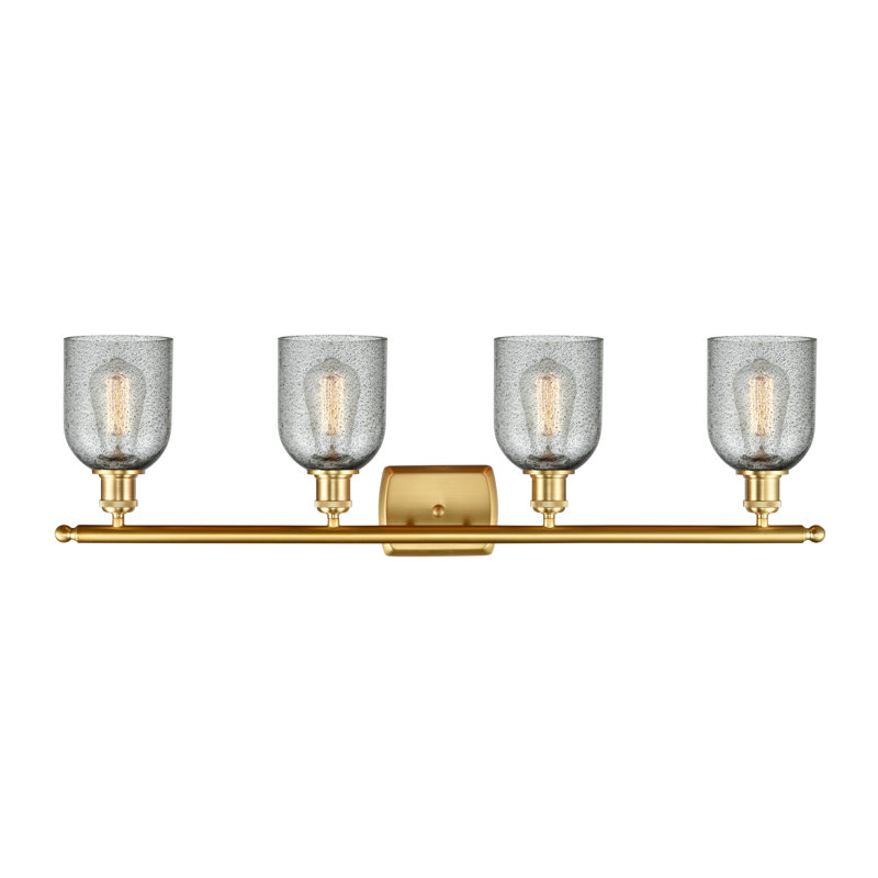 Éclairage de salle de bain à intensité variable 4 lumières Vella, Ampoule incandescente rétro de 60 watts, Anthracite