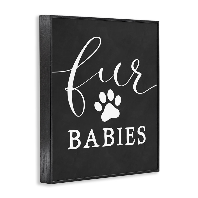 «Fur Babies» par phrase et doublure, Giclée encadrée noir minuit, H 14 po x l 11 po
