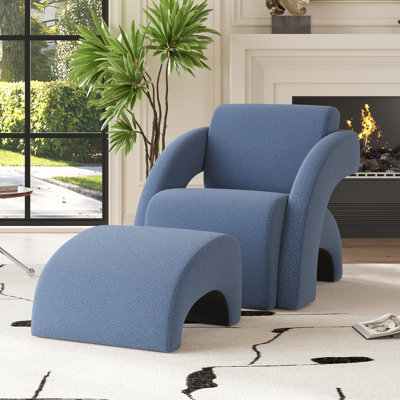 Upholstered Armchair With Ottoman
