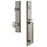 Fifth Avenue Handleset with Single Cylinder Deadbolt and Fifth Avenue Knob Door Knob and Fifth Avenue Rosette