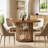 47" Round Dining Table with 2-Tier Storage and Wood Base
