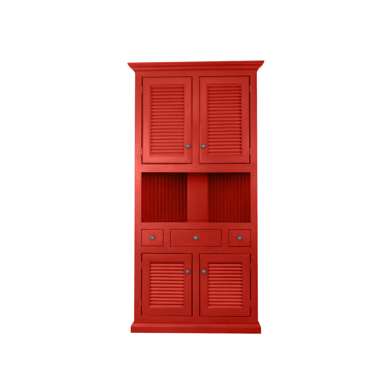 Huche de coin moderne avec portes à volets, Rouge de Falun