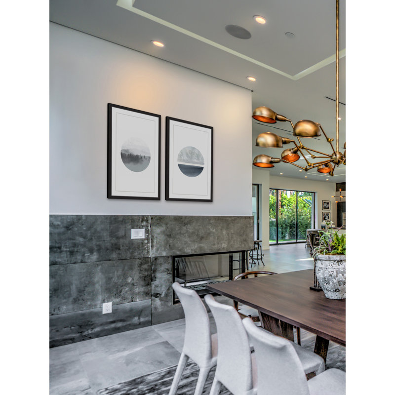 «Two Views Diptych» par Eyre Tarney - ensemble de 2 reproductions d'art sur papier encadré, H 18 po x l 12 po, Cadre noir