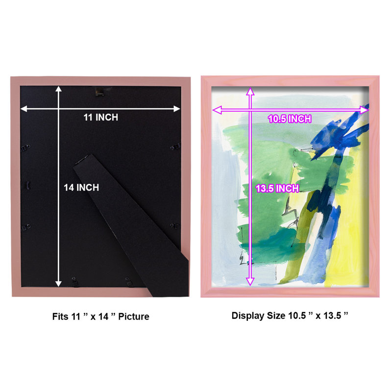 Wicklow III - Imprimé, Papier avec cadre rose, H 15 po x l 12 po x P 1 po