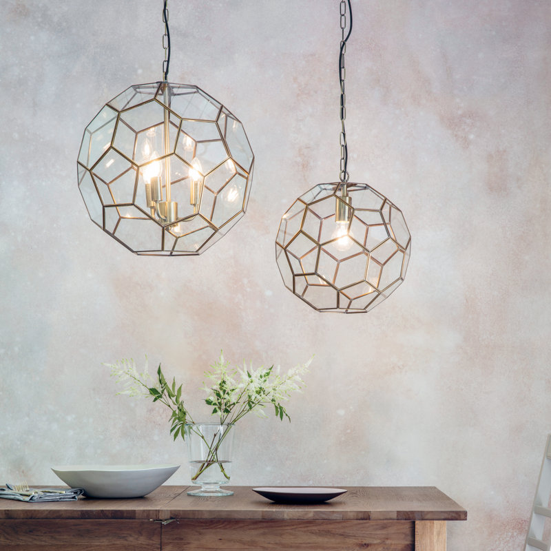 Amwell 3 - Light Antique Brass Sphere Pendant