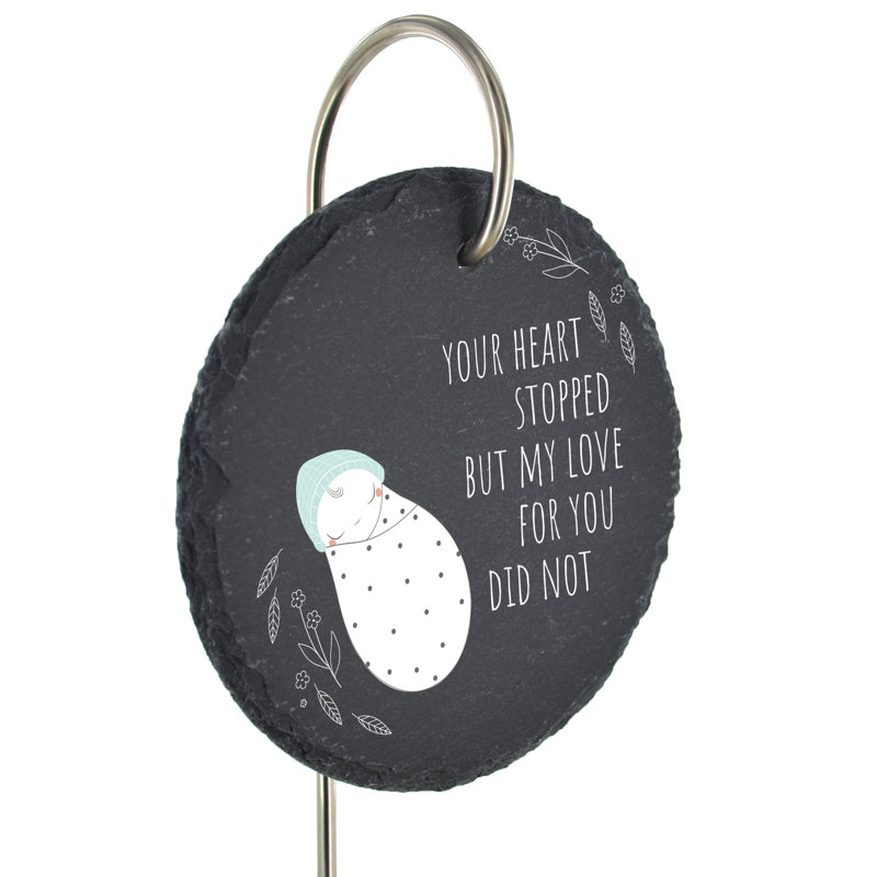 Blech Waterproof Slate Circle Grave Marker People Memorial Plaque