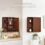 Armoire de salle de bain murale Tremolo avec compartiments de rangement ouverts et 1 porte cannelée-337663303