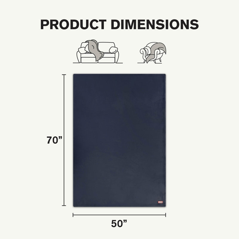 Hunter Coco Flannel Throw Blanket, Mood Blue Indigo