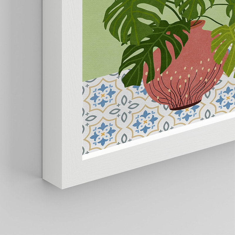«Antique Vases Botanical Plant», reproduction encadrée de 4 pièces, H 10 po x l 8 po x P 1 po, Cadre blanc