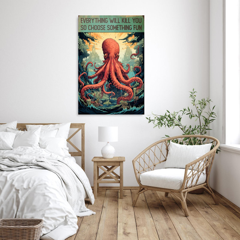 Abihail " Octopus Choose Something Fun ", 14" H x 11" W x 1.25" D