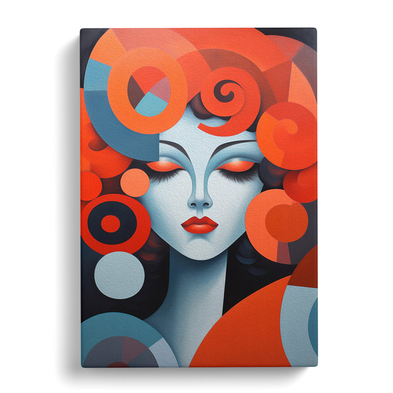 Woman With Curls Orphism No.2 - No Frame Print, 50cm H x 35cm W x 3cm D