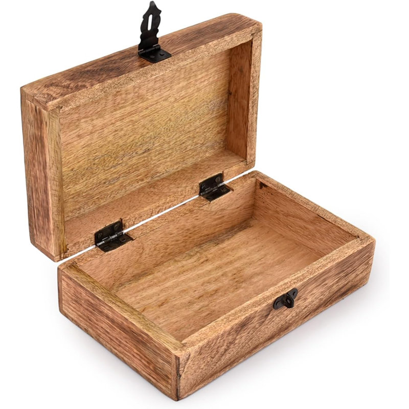 Arbre de vie en bois de manguier fabriqué à la main et magnifiquement gravé dans une boîte à bijoux