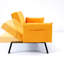 Lit pliant de 70 pouces, beige, avec porte-gobelet et rangement latéral, lin en coton, 2 places, pour les petits espaces de vie en lin, espaces idéaux avec accoudoirs centraux, gris foncé-447929145