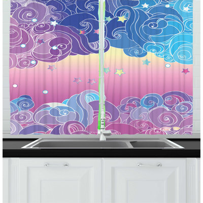 Pink/Blue/Yellow Kitchen Curtain
