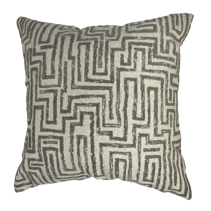Oreiller carré en mélange de duvet géométrique, 18" x 18"