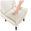 Chaise d'appoint en chenille beige avec pieds en bois massif et coussins réversibles-134537606