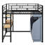 Lit mezzanine en métal avec bureau, tablettes, prise de courant, lumière DEL et garde-robe-933765096