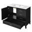 Meuble-lavabo moderne 36 po avec cadre en pin massif, 1 porte à fermeture douce et 3 tiroirs, armoire de rangement moderne-138865507