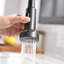 Robinet de cuisine de purificateur d'eau potable avec support de séchage pour vaisselle, robinet d'évier de cuisine rétractable (noir mat)