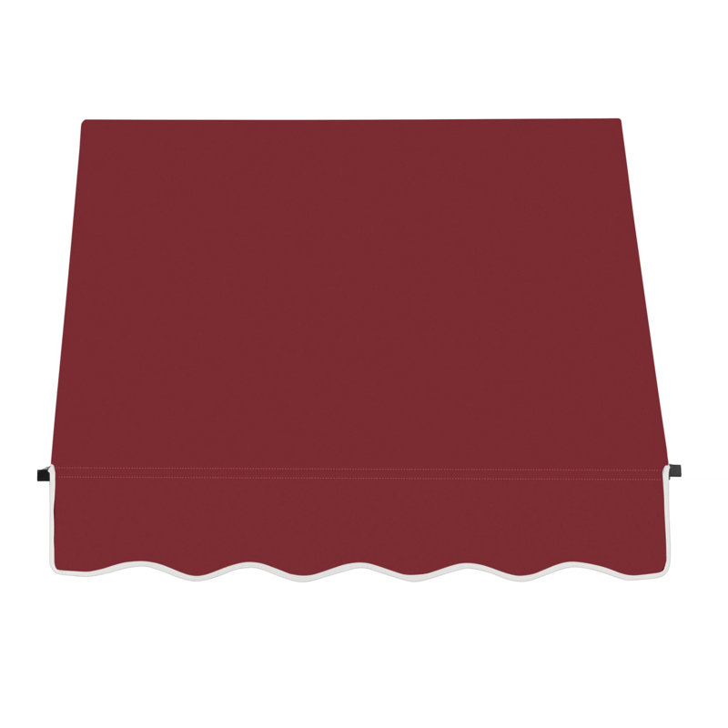 Awntech Santa Fe Acrylic Fabric Fixed Awning with Iron Rope Arms, Burgundy, 44" H x 52.5" W x 36" D