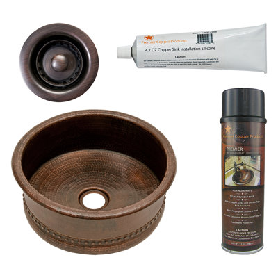 Premier Copper Products BSP5_BV15DB2-B Bar Sink And Drain Package