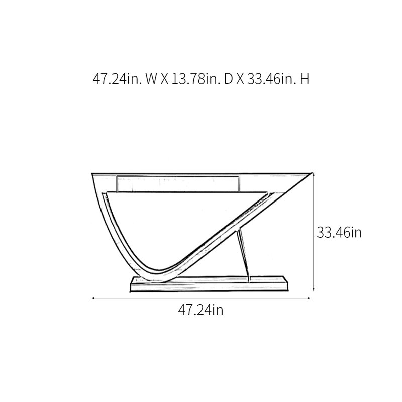 Console Modern Minimalist Art, H 33,46 po x l 47,24 po x P 13,78 po