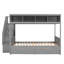 Lit superposé simple au-dessus de double avec tablettes, escalier de rangement et 2 tiroirs-1315081076