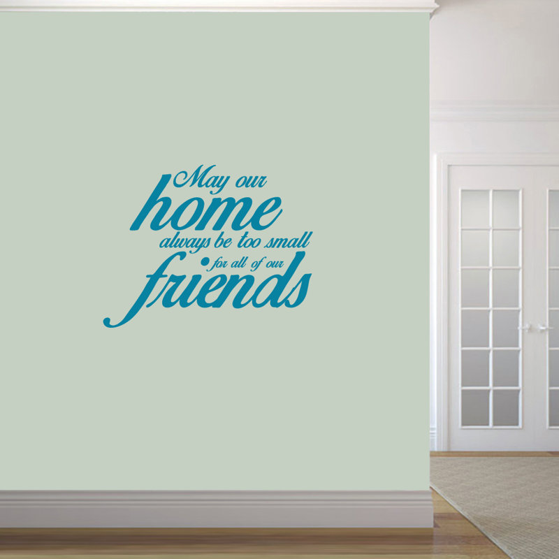 Décalcomanie murale « may is always home always too too small home », Bleu sarcelle