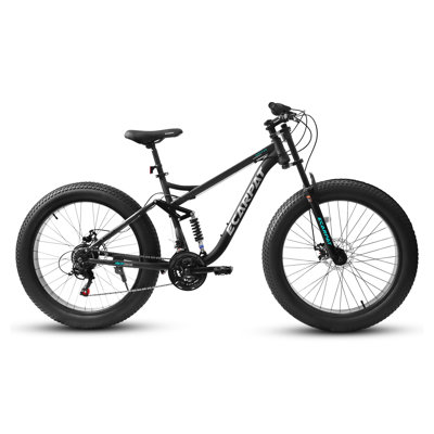 26-Inch Full-Suspension Mountain Bike with 21-Speed Drivetrain and Steel Frame
