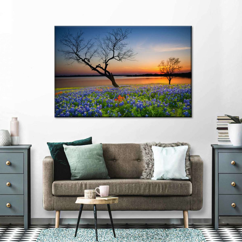 Impression sur toile Texas Sunset, H 32 po x l 48 po x P 1,25 po