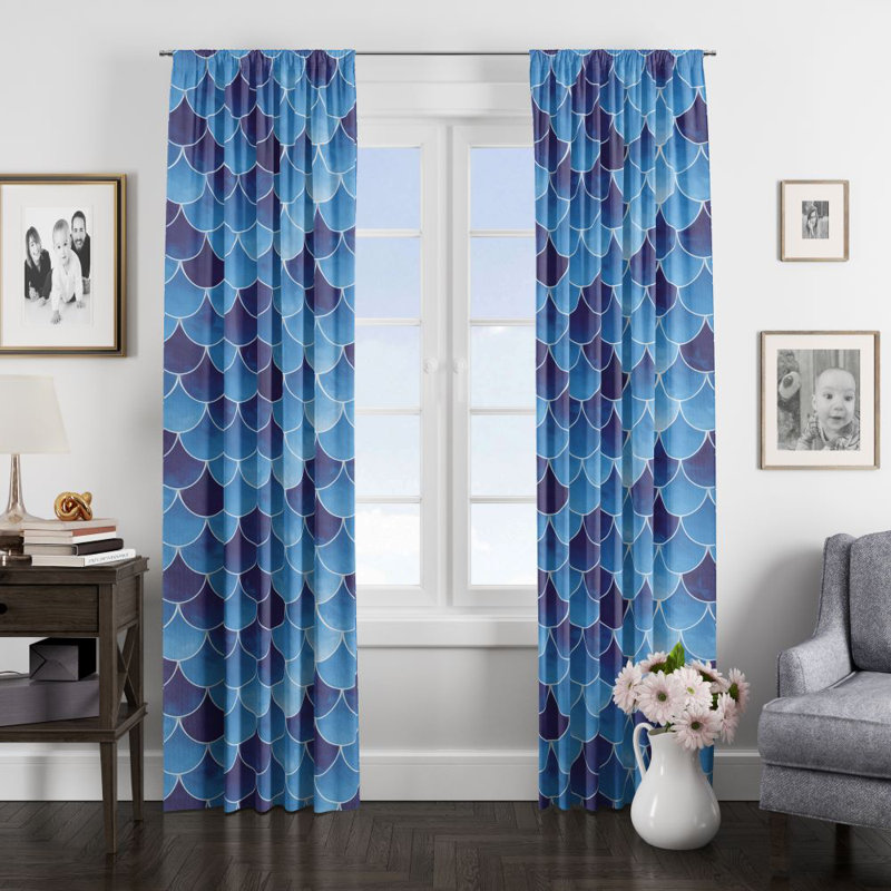 Rideaux de fenêtre bleu sirène, L 40 po x L 82 po