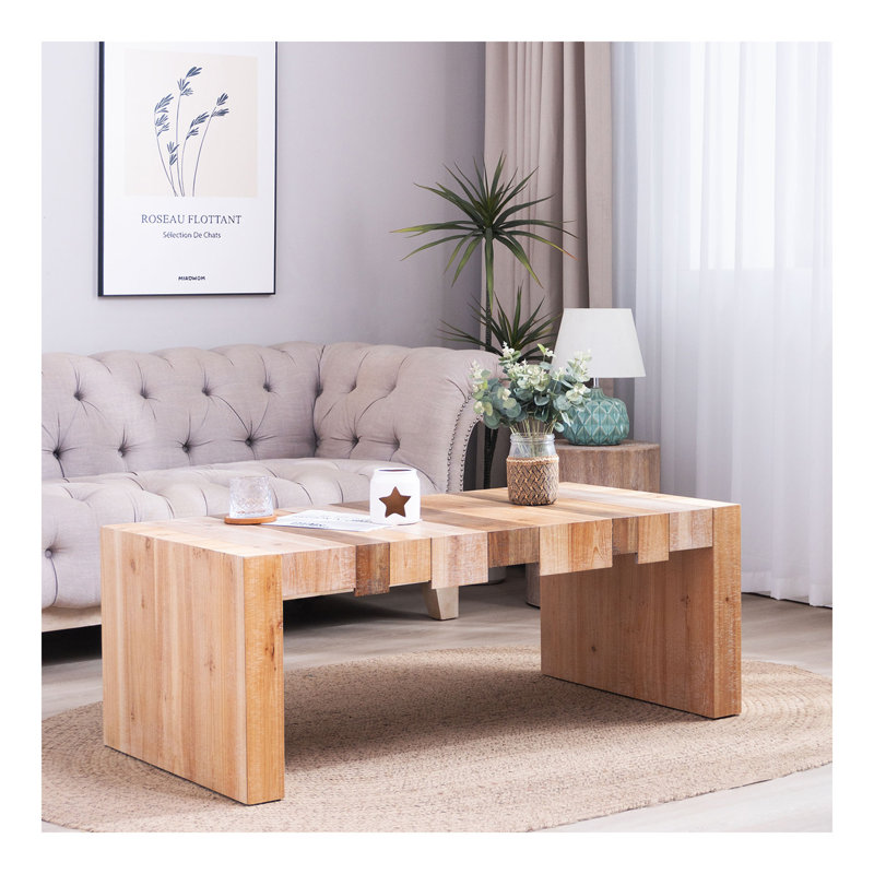 Table de centre rectangulaire de 48,2 po pour le salon - Cette élégante table basse rectangulaire allie charme rustique et design moderne, parfaite pour la maison de campagne, industrielle et minimaliste.