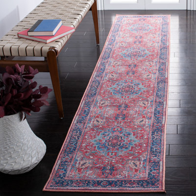 Claunch Oriental Blue/Red Area Rug