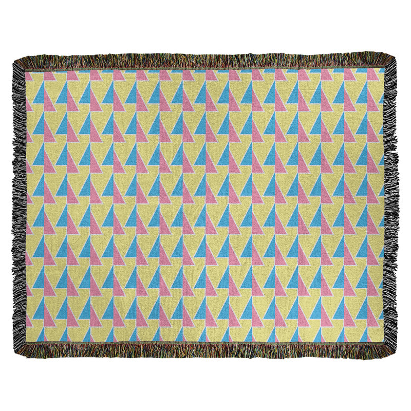 Couverture en coton tissé à flèches changeante, l 50 po x L 60 po, Bleu/rose