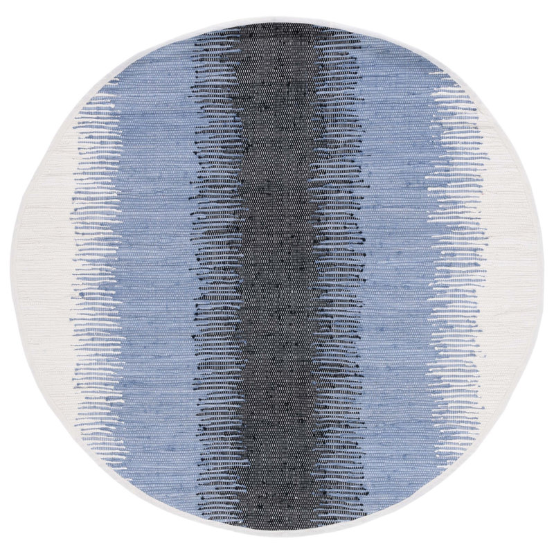 Paynter Hand Woven Cotton Striped Rug, Round 6'