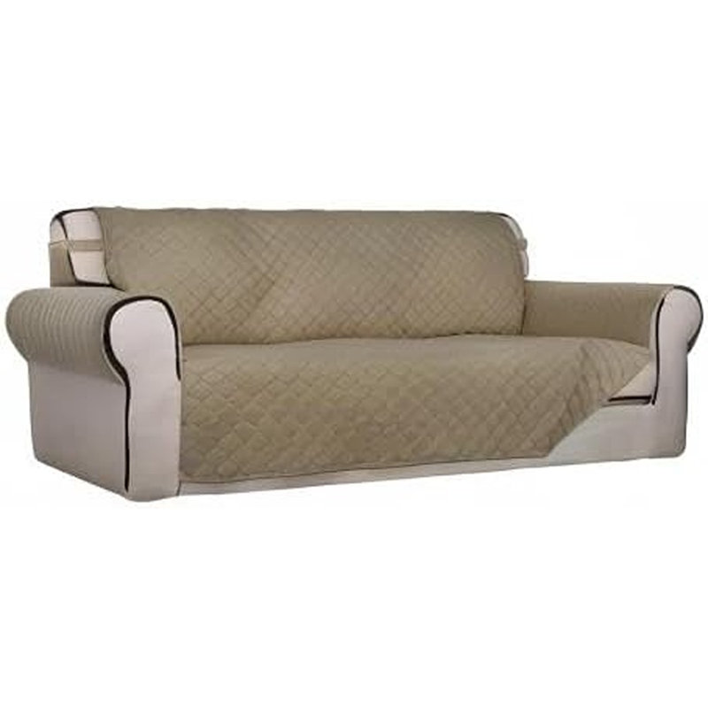 Housse de canapé matelassée réversible, protection imperméable avec fixations antidérapantes et sangles élastiques, housse lavable pour meubles pour animaux