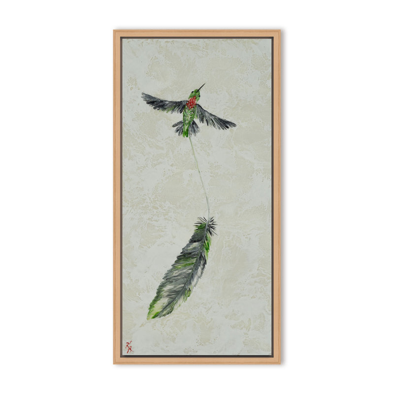 Nature Inspired "Vivid Flutter" Canvas Wall Art By , 48" H x 24" W, Framed Print, White