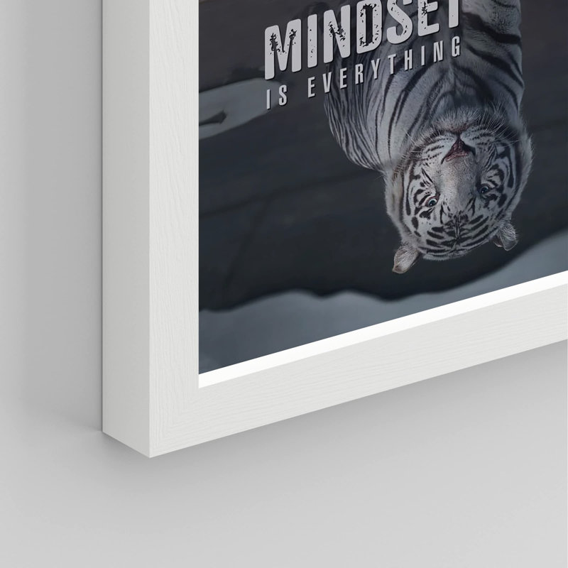 «Mindset Is Everything Tabby Cat Kitty Dreams Of Being A Tiger Inspiring Positif» sur papier, Blanc, H 10 po x l 8 po
