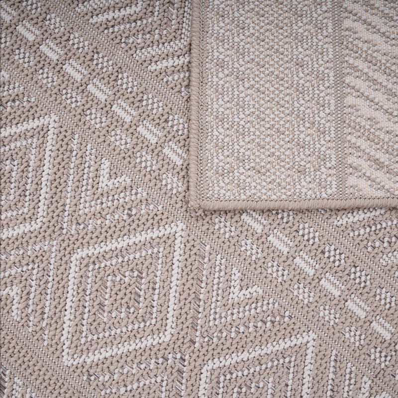 Tapis d'extérieur résistant aux taches avec motif boho pour patio ou balcon, Rectangle 6 pi 7 po x 9 pi 2 po
