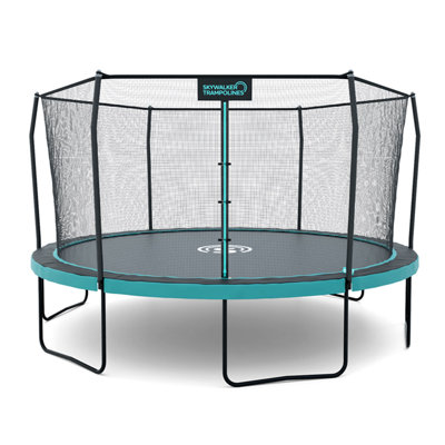 Skywalker Trampolines Signature Series 12' Round Outdoor Trampoline with Dual Color Spring Pad Teal/Black and Storage Bag