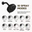 Pomme de douche ronde de remplacement 10 fonctions 5 pouces avec bras et bride-120265580