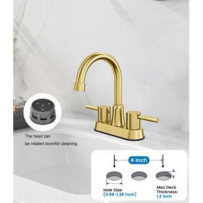 Classic Elegance 4" Centerset Bathroom Faucet With Copper Drain