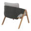 Ensemble de 4 chaises de jardin résistantes aux intempéries, structure en acier, coussins gris, style moderne en rotin.
