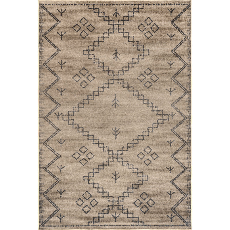 Maone Southwestern Easy Jute Machine Washable Area Rug, Rectangle 5" x 8"